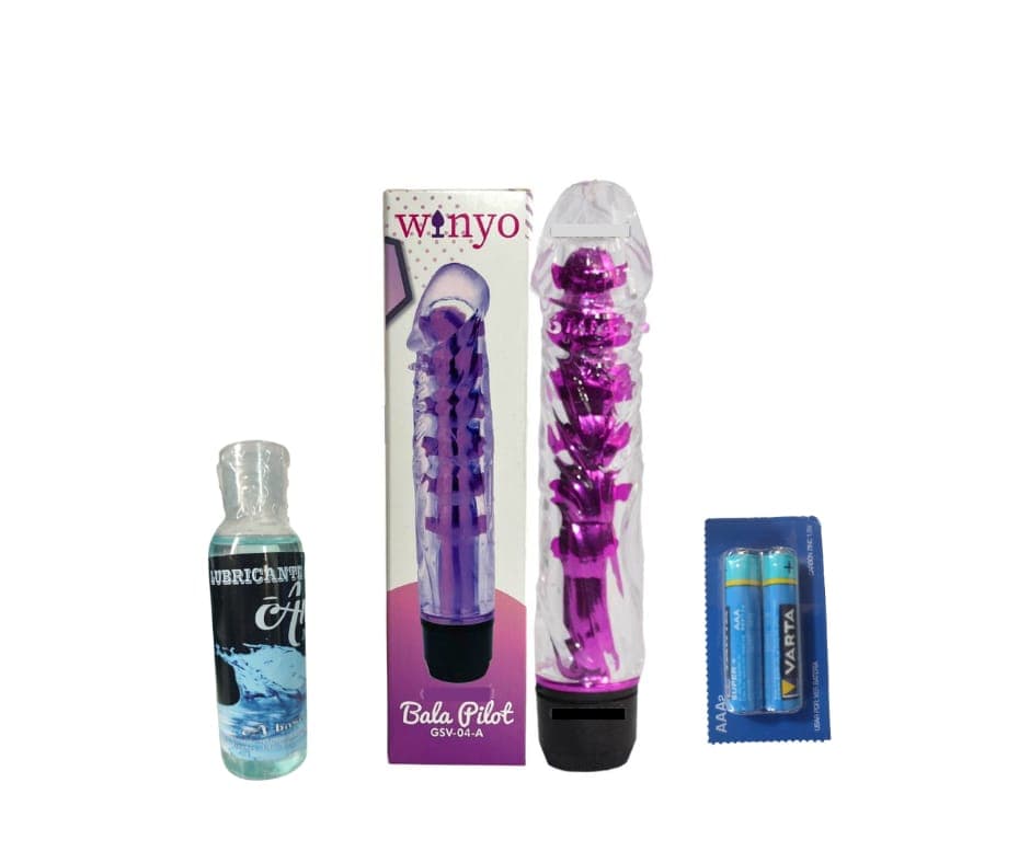 Vibrador liso + lubricante neutro + pilas