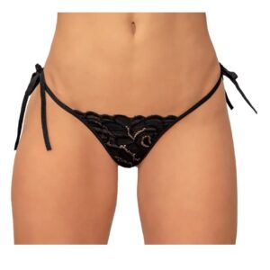 Panty en encaje de amarrar 3 hilos negra