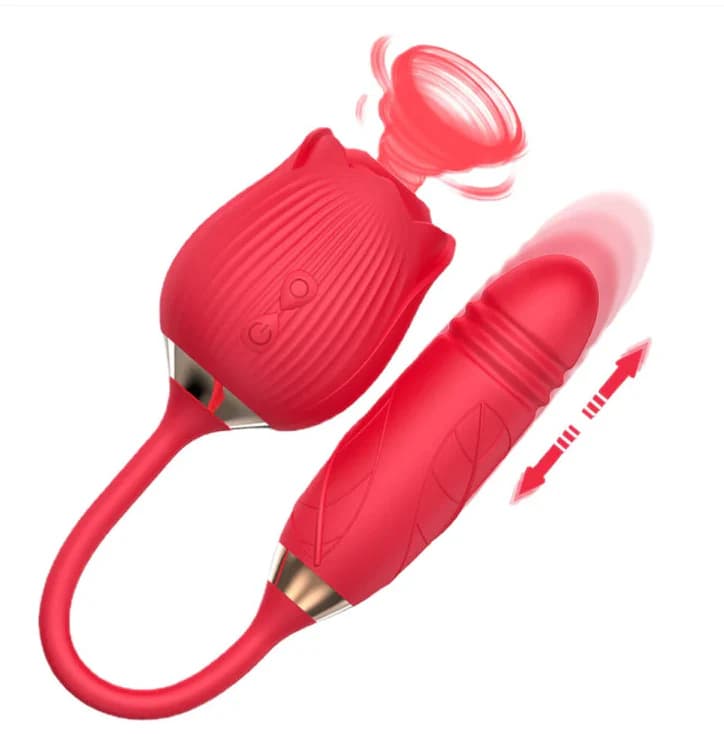 rosa 2 en 1 vibradora usb - Imagen 3