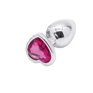 Plug Anal Metálico con Joya en Forma de Corazón