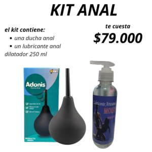kit anal: ducha anal, lubricante dilatador anal 250 ml
