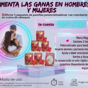 PASTILLAS POTENCIALIZADORAS PAR HOMBRES Y MUJERES
