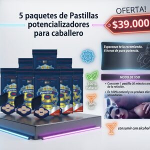 5 PAQUETES DE PASTILLA POTENCIALIZADORES PARA CABALLEROS