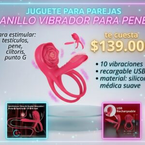 JUGUETE PARA PAREJAS ANILLO CON VIBRACION RETARDANTE USB GAMA ALTA